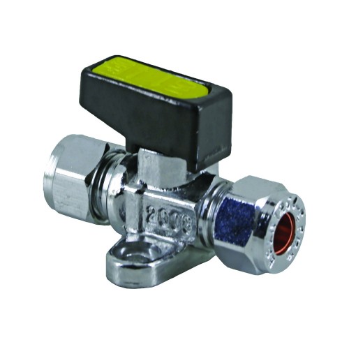 Straight C + C Mini Ball Valve with Backplate