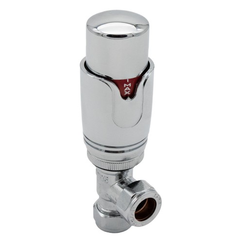 Chrome Thermostatic Angled Radiator Valve