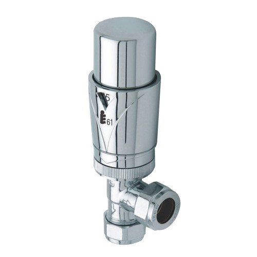 Chrome Thermostatic Angled Radiator Valve