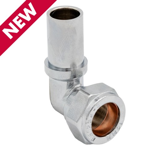 Chrome Compression Stem Elbow