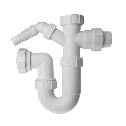 Adjustable Swivel P Trap w/ Outlet Nozzle & Hose Connector