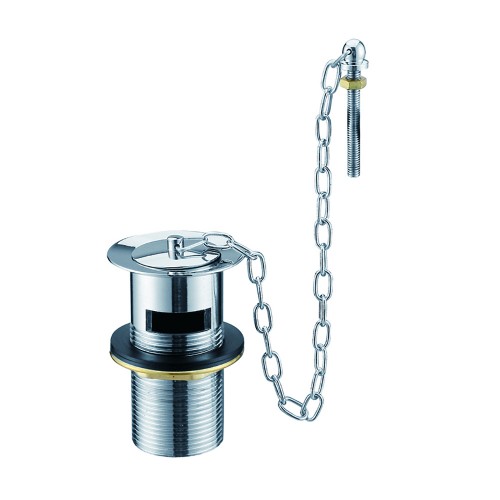 Slotted Brass Basin Waste, Plug, Chain & Stay CP