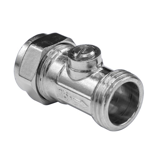 3 x 15mm Chrome Plated CxC Inline Isolating  iso valve tap CP valves x 3 