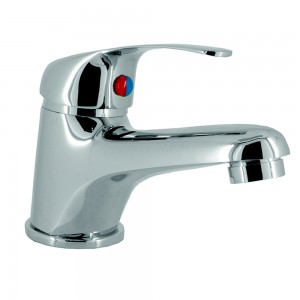 Base Contemporary Mini Mono Basin Mixer cw Clicker Waste CP